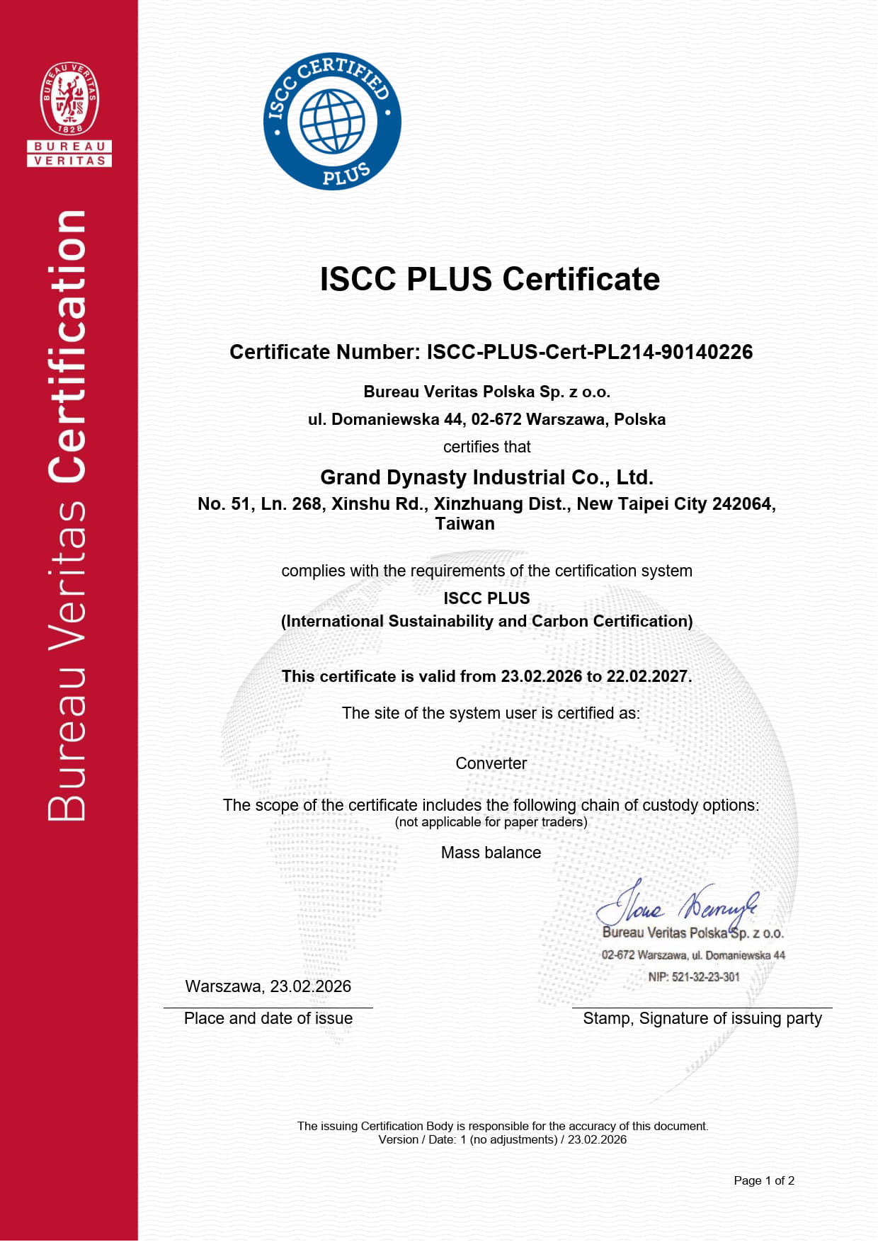 ISCC PLUS International Sustainability and Carbon Certification
